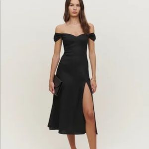 Reformation Bridgton Linen Dress - Black